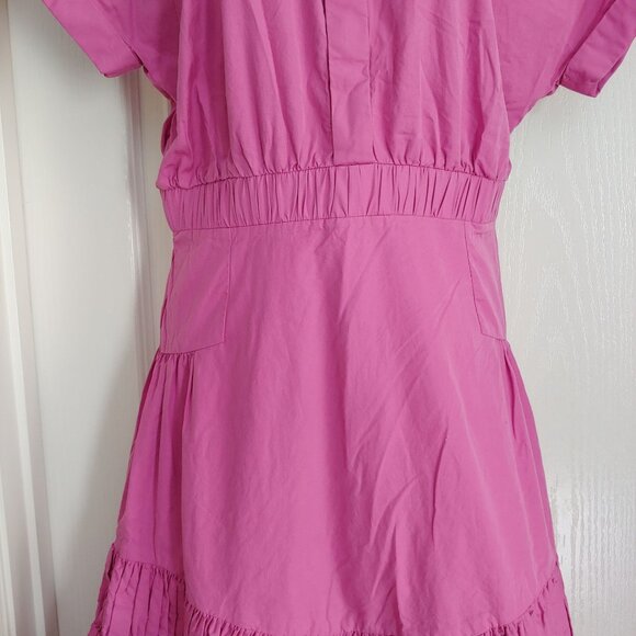 Silvia Tcherassi Fuchsia Designer Garden Party Resort Wear Tiered Chic Dress M - Picture 6 of 15